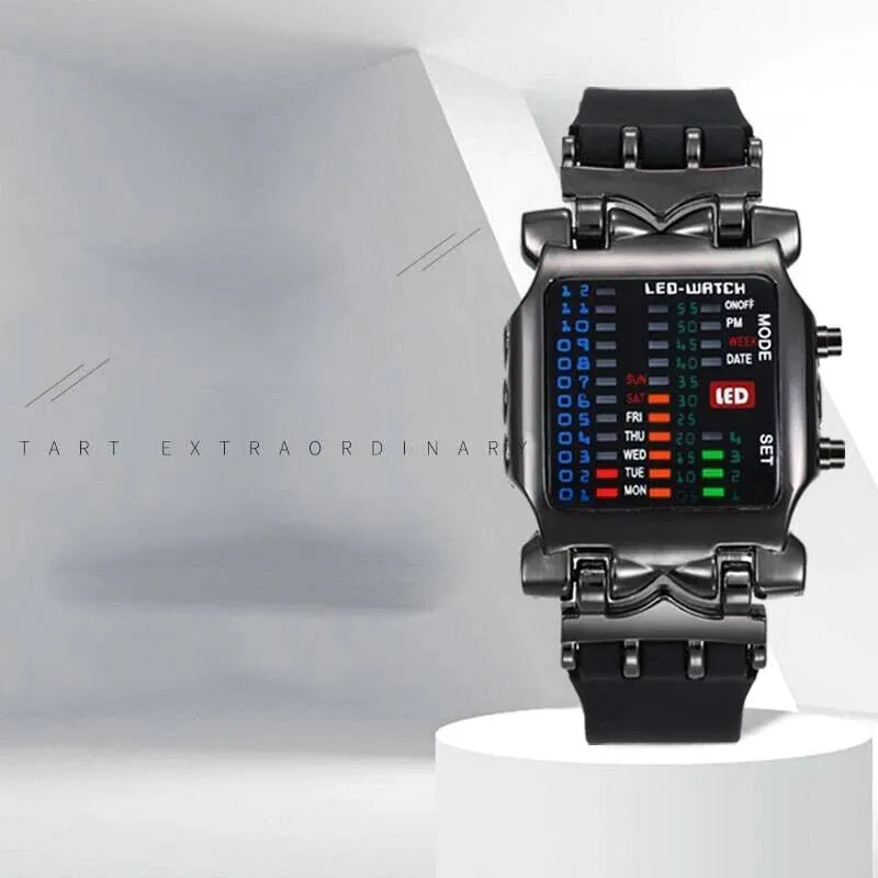 Luxury Men'S Watch LED Sports Date Digital Bracelet Waterproof Quartz Wristwatch