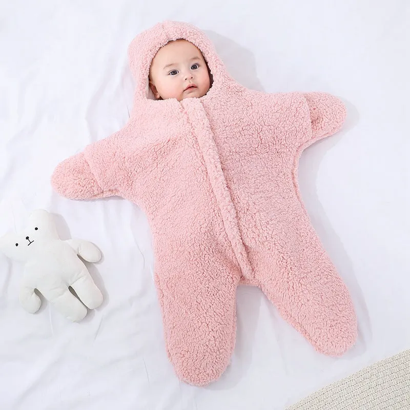 Newborn Cozy Baby Starfish Lamb Velvet Sleeping Bag | Brodtica.com