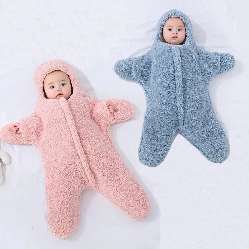 Newborn Cozy Baby Starfish Lamb Velvet Sleeping Bag | Brodtica.com