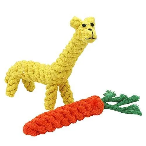 Pacific Pups Products supporting pacificpuprescue.com Dog Rope Toys for Aggressive Chewers - Set of 11 Nearly Indestructible Dog Toys - Bonus Giraffe Rope Toy - Benefits NONPROFIT Dog Rescue