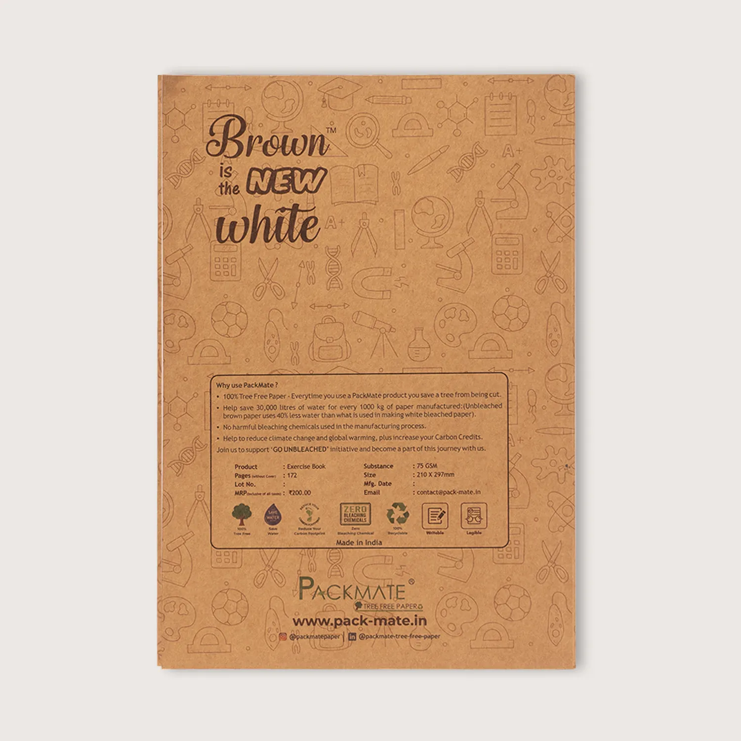 Packmate A4 Exercise Book -  Ruled (Pack of 3)  Made From 100% Recycled Paper