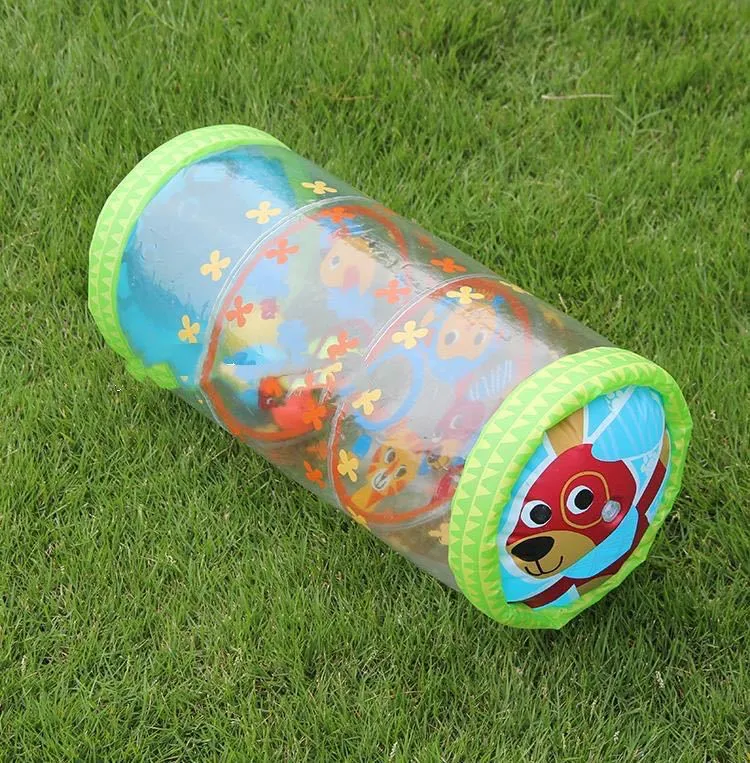Practice Inflatable Baby Crawling Roller Walker Tummy Time For 6-12 Months Baby, Bell Toys Activity