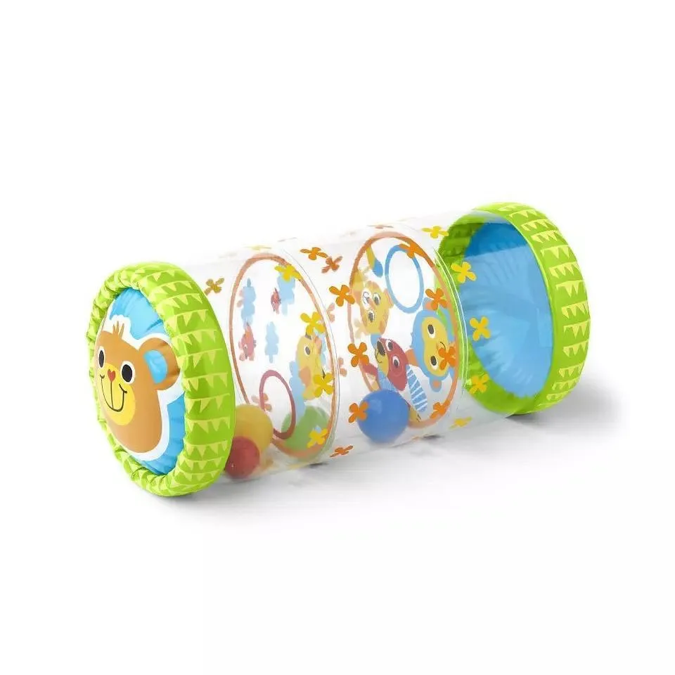 Practice Inflatable Baby Crawling Roller Walker Tummy Time For 6-12 Months Baby, Bell Toys Activity