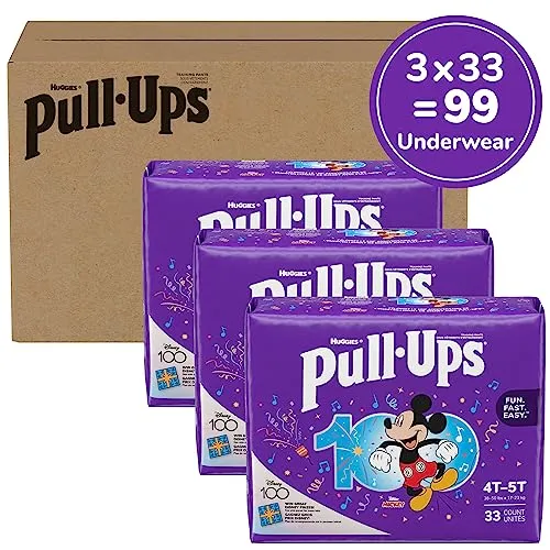Pull-Ups Boys' Potty Training Pants, 4T-5T (38-50 lbs), 99 Count(3 Packs of 33), Packaging May Vary