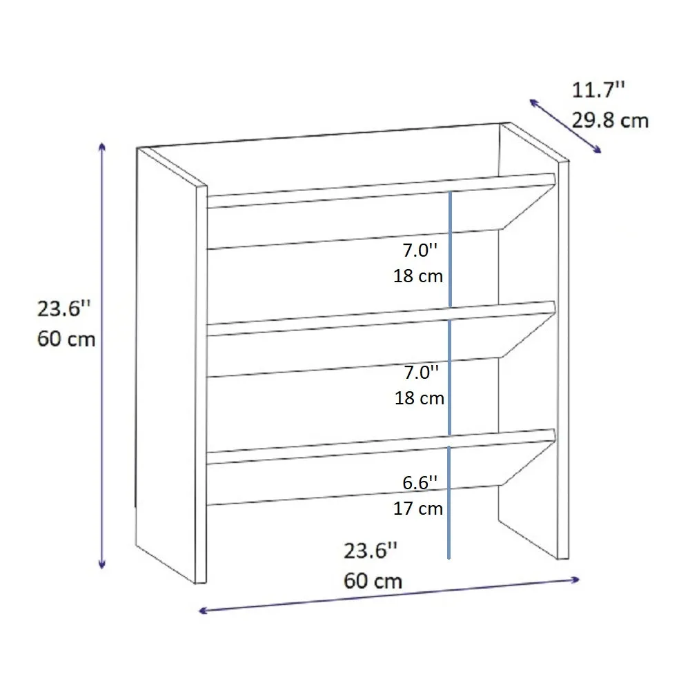 Shoe Storage Shelf Cabinet with 3 Tier Shelves Elarco
