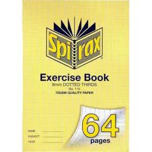 Spirax 115 Exercise Book Dotted Thirds 9Mm 70Gsm 64 Page A4