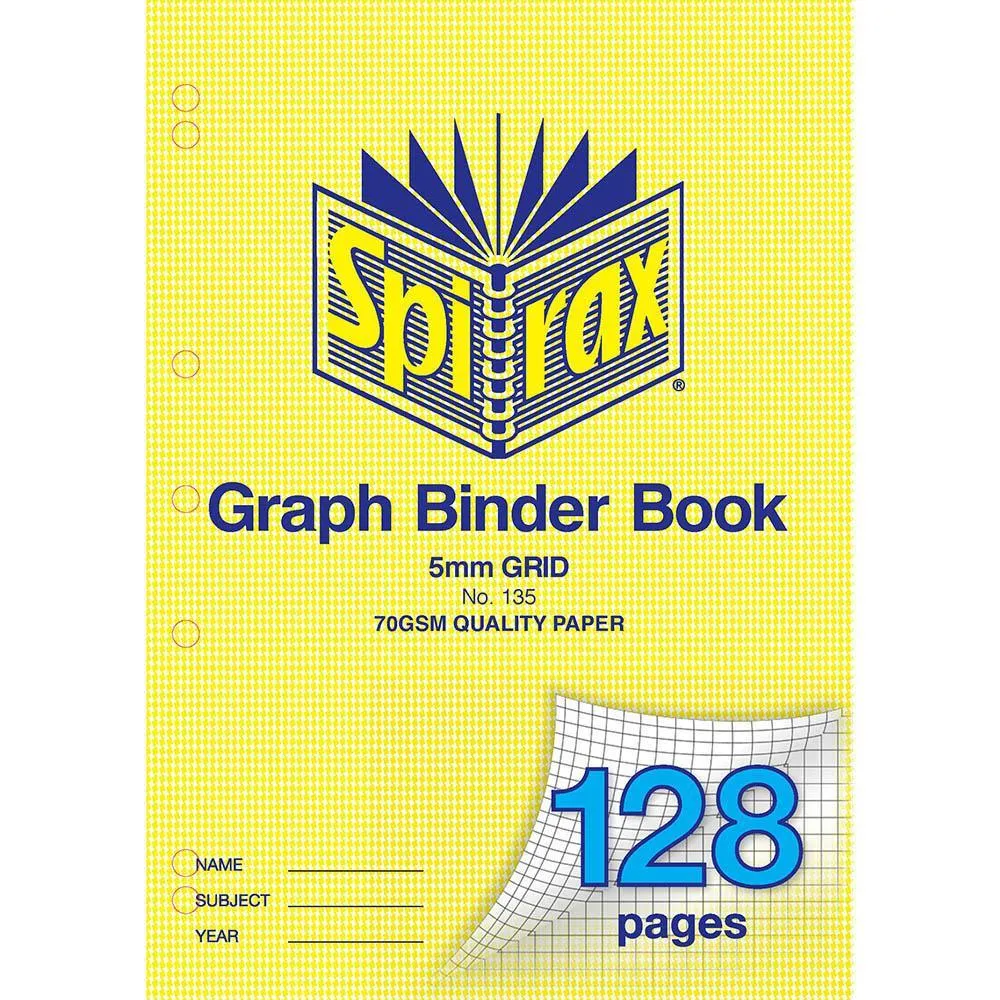 Spirax 135 Graph Binder Book 5Mm 128 Page A4