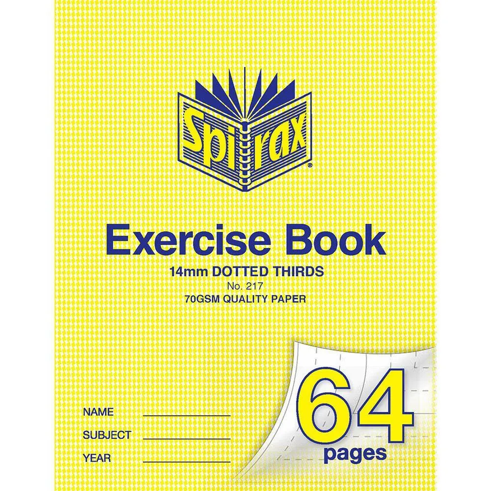 Spirax 217 Exercise Book Dotted Thirds 14Mm 70Gsm 64 Page 225 X 175Mm