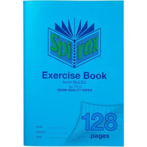 Spirax P110 Exercise Book Ruled 8Mm 70Gsm 128 Page A4 Blue