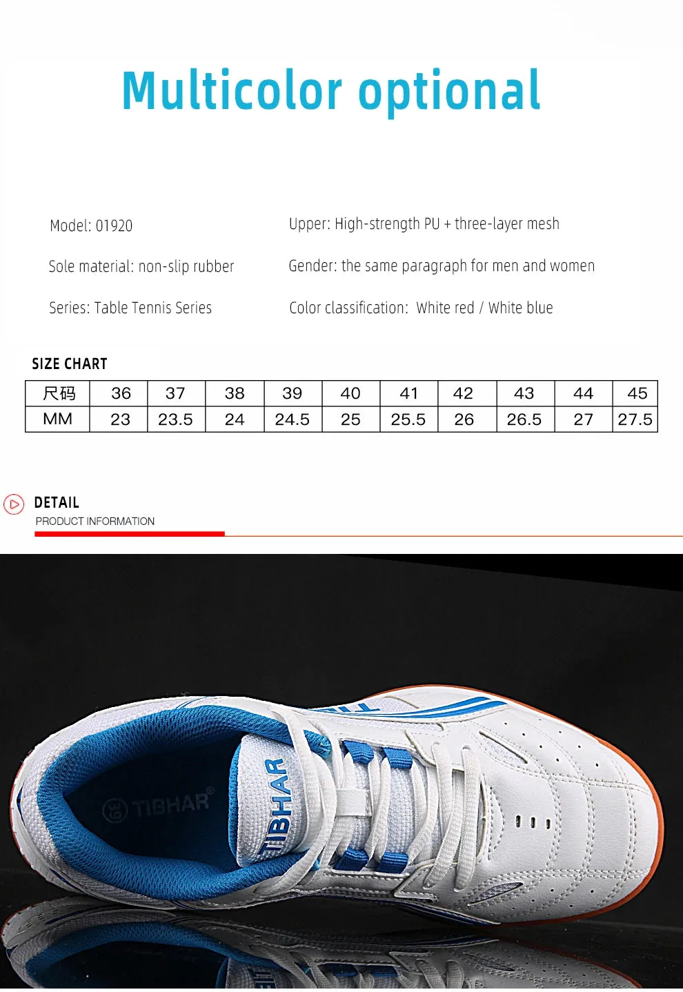 TIBHAR Table Tennis Shoes with Original Box Classics Style Men Women Sport Sneakers Tennis Shoes Ping Pong Sneakers Fly