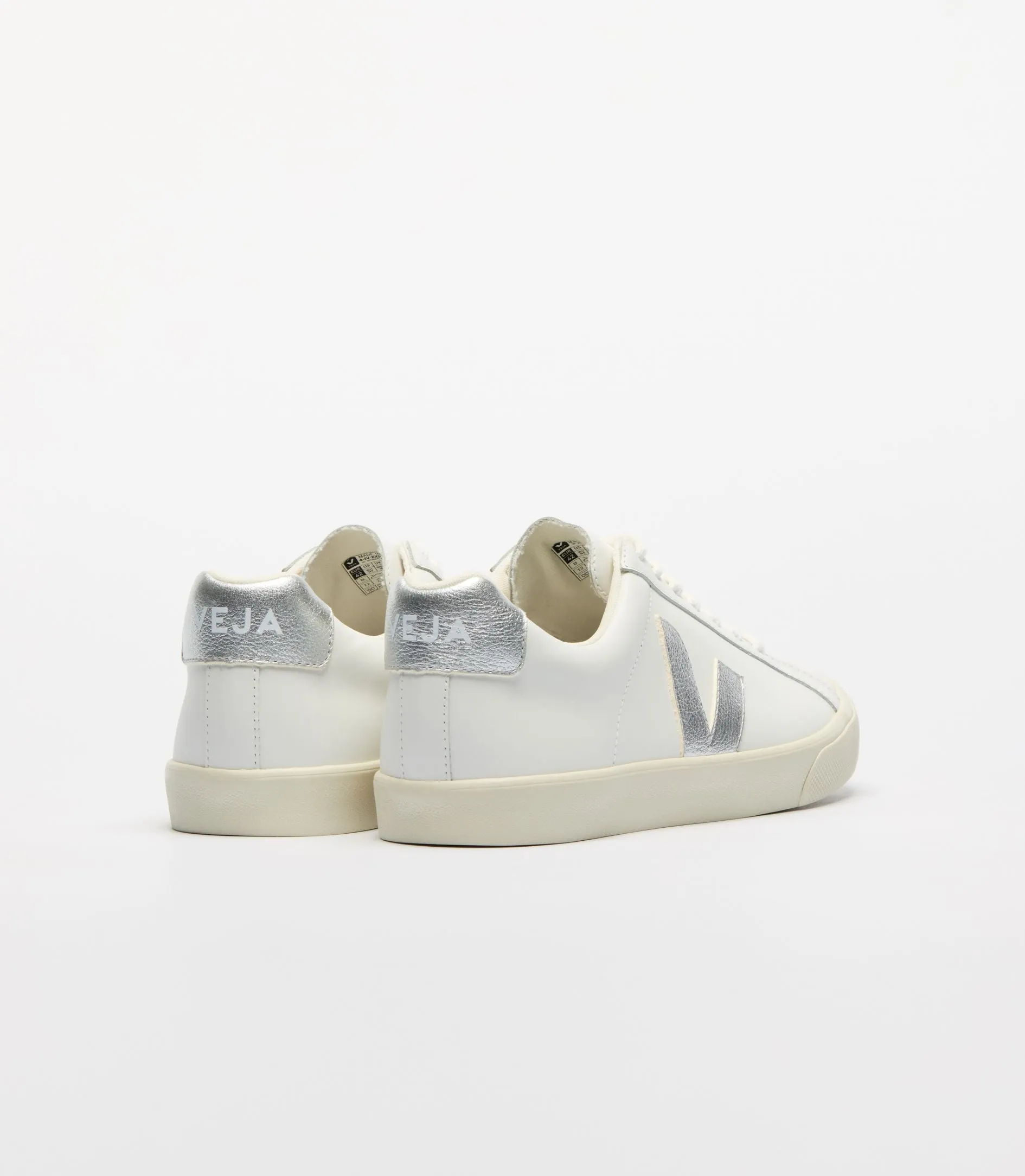 VEJA Esplar Logo Leather White Silver