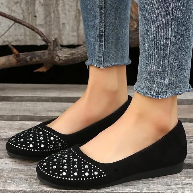 WOMEN'S RHINESTONE ORTHOPEDIC FLAT SHOES